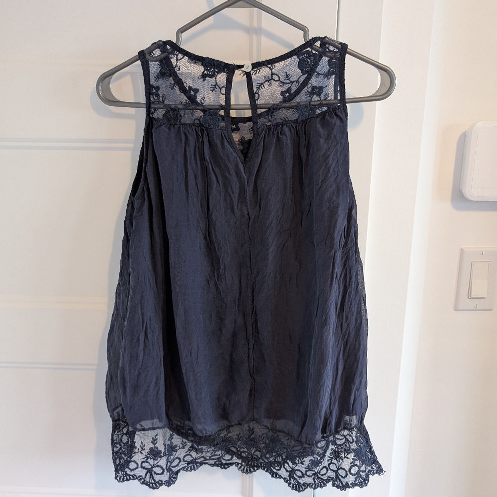 100% Silk Italian Blouse Sz S - Picture 2 of 5
